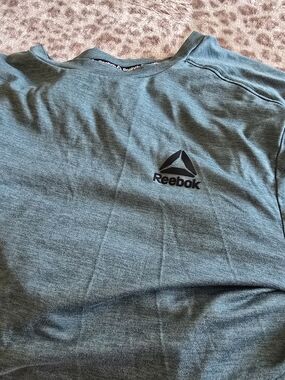 Reebok Heathered Teal Crewneck Tee with Black Logo